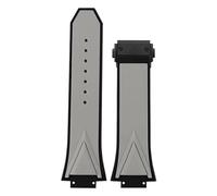 Genérico Correa de reloj compatible con la serie Big Bang Sang Bleu silicona for hombre, correa cadena goma, pulsera 29 mm x 17(Grey-black)
