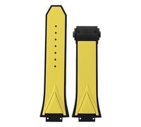 Genérico Correa de reloj compatible con la serie Big Bang Sang Bleu silicona for hombre, correa cadena goma, pulsera 29 mm x 17(Yellow-black)