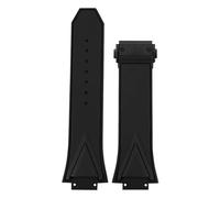 Genérico Correa de reloj compatible con la serie Big Bang Sang Bleu silicona for hombre, correa cadena goma, pulsera 29 mm x 17(Black-black)