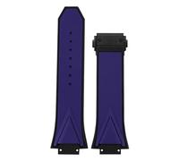 Genérico Correa de reloj compatible con la serie Big Bang Sang Bleu silicona for hombre, correa cadena goma, pulsera 29 mm x 17(Blue-black)