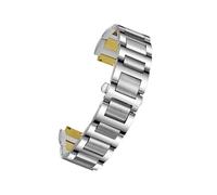 Genérico Correa de reloj con extremo orejeta acero inoxidable Compatible la serie C-artier Ballon Bleu 20 * 12 mm 18 11 14 8 W6920046 correas pulsera for hombres y mujeres(Silver gold,20X12mm)