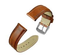 Genérico Correa de reloj cuero, correa repuesto for hombre, 16 mm, 17, 18, 19, 20, 21, 22, estilo vintage(Gold Brown,22mm)