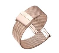 Genérico Correa de reloj de acero inoxidable Pulsera de extremo recto Hebilla de malla Banda de bucle Correa de liberación rápida Pulsera suave y transpirable(Rose Gold,14mm)