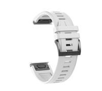 Genérico Correa de reloj de ajuste rápido de 22 y 26 mm compatible con Tactix 7 AMOLED Delta Bravo Watchband/Quatix 7 7X 6 5 3 Band for deportes al aire libre de silicona(Style2 White,QuickFit 26mm)