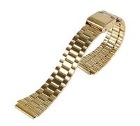 Genérico Correa de Reloj de Metal con Correa de Acero Inoxidable de 18mm for Pulsera Cuadrada pequeña A158/A159/A168/A169 /B650 /AQ230 /AE500W(Gold)