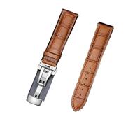 Generico Correa de reloj de piel auténtica con cierre de caja, universal, para hombre y mujer, 18mm, Acetato, No es una piedra preciosa