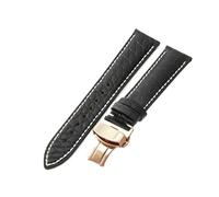 Generico Correa de reloj de piel auténtica para hombre y mujer con hebilla de aguja para MasterWatchband, 22mm, Acetato, No es una piedra preciosa