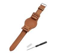 Generico Correa de reloj de piel de vaca auténtica con correa mate, correa retro de piel de becerro marrón café para hombres y mujeres, 21mm, Acetato, No es una piedra preciosa