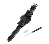Generico Correa de reloj de piel de vaca auténtica con correa mate, correa retro de piel de becerro marrón café para hombres y mujeres, 21mm, Acetato, No es una piedra preciosa