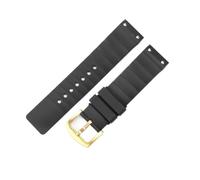 Genérico Correa de reloj goma compatible con Cartier Santos Sandoz 100, correa silicona for hombre y mujer 23 mm(Black-Golden-K2)