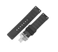 Genérico Correa de reloj goma compatible con Cartier Santos Sandoz 100, correa silicona for hombre y mujer 23 mm(Black-Steel-B1)