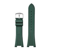 Genérico Correa de reloj goma fluorada 25x12mm Compatible con Philippe Nautilus Citizen AW0130-85X/A/Z Patek, accesorios pulsera(Dark green)