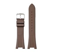 Genérico Correa de reloj goma fluorada 25x12mm Compatible con Philippe Nautilus Citizen AW0130-85X/A/Z Patek, accesorios pulsera(Brown)