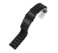 Genérico Correa de reloj ligera acero y plástico, correa fibra carbono 23 mm, compatible con Luminox 3080 3150 3051 Sport Mans, pulsera negra, accesorios for relojes(Black-Black buckle)