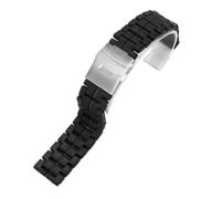 Genérico Correa de reloj ligera acero y plástico, correa fibra carbono 23 mm, compatible con Luminox 3080 3150 3051 Sport Mans, pulsera negra, accesorios for relojes(Black-Steel Buckle)