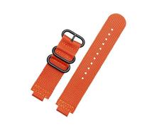 Genérico Correa de reloj nailon con anillo metal convexo 24 * 16 mm compatible TIMEX Tidal T2N721 T2N720 TW2T76500 TW2T76300 lona deportiva transpirable(Orange black)