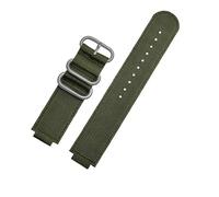 Genérico Correa de reloj nailon con anillo metal convexo 24 * 16 mm compatible TIMEX Tidal T2N721 T2N720 TW2T76500 TW2T76300 lona deportiva transpirable(Army Green silver)