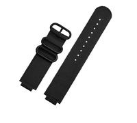 Genérico Correa de reloj nailon con anillo metal convexo 24 * 16 mm compatible TIMEX Tidal T2N721 T2N720 TW2T76500 TW2T76300 lona deportiva transpirable(Black black)