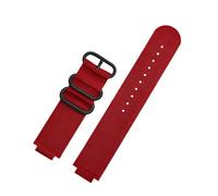Genérico Correa de reloj nailon con anillo metal convexo 24 * 16 mm compatible TIMEX Tidal T2N721 T2N720 TW2T76500 TW2T76300 lona deportiva transpirable(Red black)