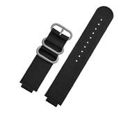 Genérico Correa de reloj nailon con anillo metal convexo 24 * 16 mm compatible TIMEX Tidal T2N721 T2N720 TW2T76500 TW2T76300 lona deportiva transpirable(Black Silver)