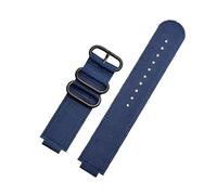 Genérico Correa de reloj nailon con anillo metal convexo 24 * 16 mm compatible TIMEX Tidal T2N721 T2N720 TW2T76500 TW2T76300 lona deportiva transpirable(Blue black)