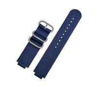Genérico Correa de reloj nailon con anillo metal convexo 24 * 16 mm compatible TIMEX Tidal T2N721 T2N720 TW2T76500 TW2T76300 lona deportiva transpirable(Blue Silver)