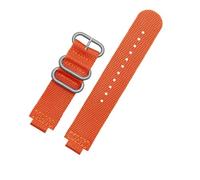 Genérico Correa de reloj nailon con anillo metal convexo 24 * 16 mm compatible TIMEX Tidal T2N721 T2N720 TW2T76500 TW2T76300 lona deportiva transpirable(Orange Silver)
