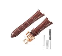 Genérico Correa de reloj piel vaca compatible con Patek Philippe 5711 y 5712 hebilla aguja grano cóncavo-convexo cabeza Nautilus 25 mm(Brown-RS-Z21)