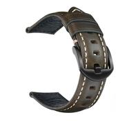 Genérico Correa de reloj piel vaca encerada al aceite, hecha a mano, liberación rápida, 18, 20, 22, 24 y 26 mm(Green,18mm)