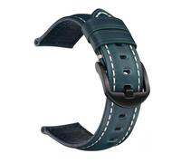 Genérico Correa de reloj piel vaca encerada al aceite, hecha a mano, liberación rápida, 18, 20, 22, 24 y 26 mm(Blue,18mm)