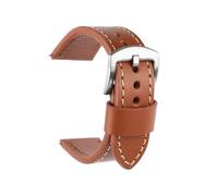 Genérico Correa de reloj piel vacuno for relojes 18 mm, 20, 22 y 24 Pulsera cuero encerado Oli con hebilla acero inoxidable. repuesto for hombre(Brown,18mm)