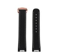 Genérico Correa de reloj silicona caucho 20 mm compatible con Omega Seamaster 300 AT150 Compatible Rolex Black Green Water Ghost Hebilla plegable(Black rose)