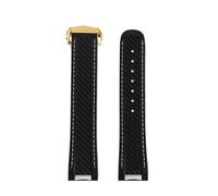 Genérico Correa de reloj silicona caucho 20 mm compatible con Omega Seamaster 300 AT150 Compatible Rolex Black Green Water Ghost Hebilla plegable(Black gold)