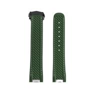 Genérico Correa de reloj silicona caucho 20 mm compatible con Omega Seamaster 300 AT150 Compatible Rolex Black Green Water Ghost Hebilla plegable(Green black)