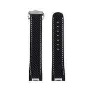 Genérico Correa de reloj silicona caucho 20 mm compatible con Omega Seamaster 300 AT150 Compatible Rolex Black Green Water Ghost Hebilla plegable(Black silver)