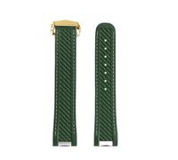 Genérico Correa de reloj silicona caucho 20 mm compatible con Omega Seamaster 300 AT150 Compatible Rolex Black Green Water Ghost Hebilla plegable(Green gold)