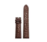 Genérico Correa de reloj unisex piel cocodrilo compatible con Tissot Longines Omega pulsera sin hebilla 16 mm 18 20 22 negra marrón azul(Brown white NO bk B,13mm)