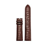 Genérico Correa de reloj unisex piel cocodrilo compatible con Tissot Longines Omega pulsera sin hebilla 16 mm 18 20 22 negra marrón azul(Brown NO bk B,24mm)