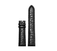Genérico Correa de reloj unisex piel cocodrilo compatible con Tissot Longines Omega pulsera sin hebilla 16 mm 18 20 22 negra marrón azul(Black NO bk B,17mm)