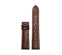 Genérico Correa de reloj unisex piel cocodrilo compatible con Tissot Longines Omega pulsera sin hebilla 16 mm 18 20 22 negra marrón azul(Brown white NO bk A,14mm)