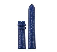 Genérico Correa de reloj unisex piel cocodrilo compatible con Tissot Longines Omega pulsera sin hebilla 16 mm 18 20 22 negra marrón azul(Blue NO bk B,17mm)