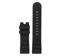 Genérico Correa de silicona 24 mm for reloj, resistente al agua y sudor, con hebilla acero inoxidable, compatible Luminox XS3749(Black-NO buckle)
