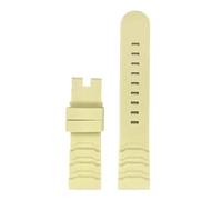 Genérico Correa de silicona 24 mm for reloj, resistente al agua y sudor, con hebilla acero inoxidable, compatible Luminox XS3749(Beige-NO buckle)