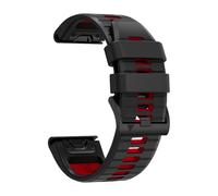 Genérico Correa de silicona de 26mm y 22mm for pulsera deportiva 8 PRO 8x 7X/6 6X/5 5x Puls/Enduro3/Tactix 8 Quatix/Epix Pro(A-Black Red,1PCS 22mm)