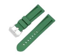 Genérico Correa de silicona for reloj 20 mm, 22, 24 y 26, correa caucho deportiva, repuesto for hombre mujer(Green silver,26mm)