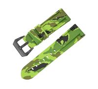 Genérico Correa de silicona for reloj 20 mm, 22, 24 y 26, correa caucho deportiva, repuesto for hombre mujer(CamLgreen black,26mm)