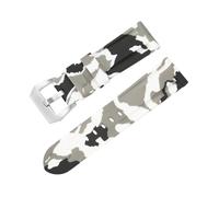 Genérico Correa de silicona for reloj 20 mm, 22, 24 y 26, correa caucho deportiva, repuesto for hombre mujer(Camwhite silver,20mm)