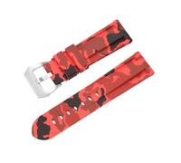 Genérico Correa de silicona for reloj 20 mm, 22, 24 y 26, correa caucho deportiva, repuesto for hombre mujer(Camred silver,26mm)