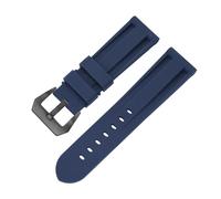 Genérico Correa de silicona for reloj 20 mm, 22, 24 y 26, correa caucho deportiva, repuesto for hombre mujer(Blue black,24mm)