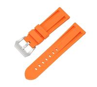 Genérico Correa de silicona for reloj 20 mm, 22, 24 y 26, correa caucho deportiva, repuesto for hombre mujer(Orange silver,26mm)